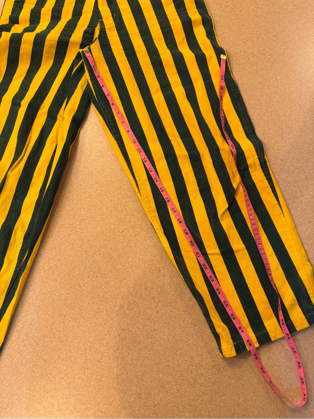 Game Gear Yellow & Green Striped Men’s Overalls - Casual Workwear Style - Picture 6 of 6